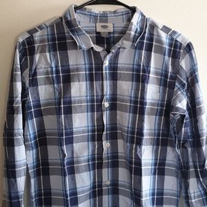 Old Navy Blue Checkered Flannel
